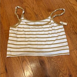 Aerie Tan and White Striped Camisole